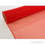 Rouleau tissu organza très fin  largeur 40 cm x longueur 9 m  pour chemin de table  voile  tutu plusieurs coloris offerts rouge vif - B073WCP6JC